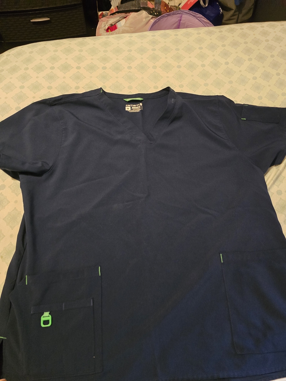 Carhartt  Workwear Women’s V-Neck Scrub Top - Navy
